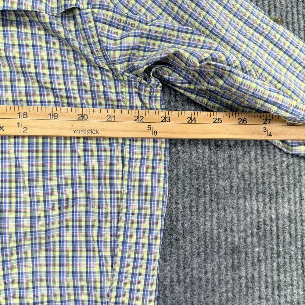 ExOfficio Shirt Mens Medium Blue Plaid Vented Back Fishing Button Up Travel